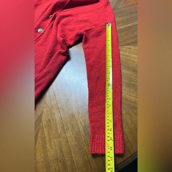 Talbots Jewel Button Cardigan Sweater Red Pockets Lightweight Stretch Size XS - Picture 4 of 8